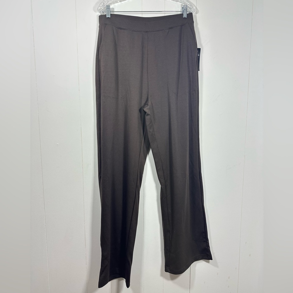 NEW Woman Within Sz 18W Tall Brown Pull On Stretch Lounge Comfort Pants Pockets
